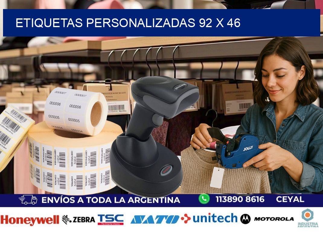 Etiquetas personalizadas 92 x 46