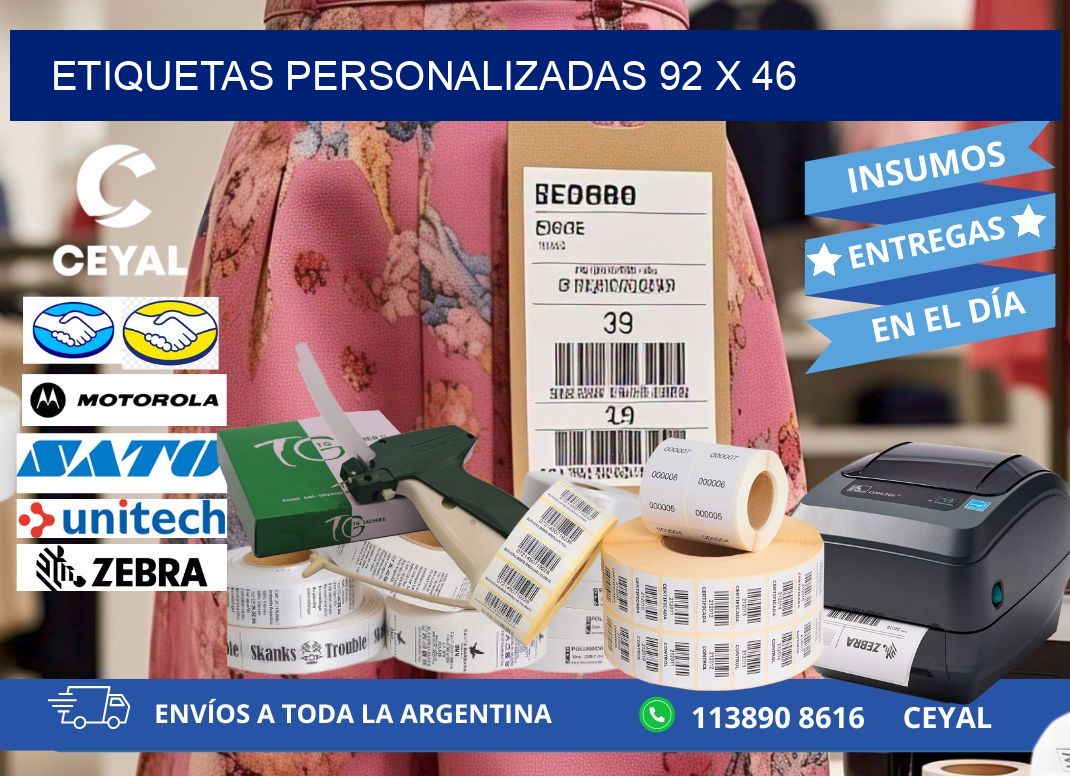 Etiquetas personalizadas 92 x 46
