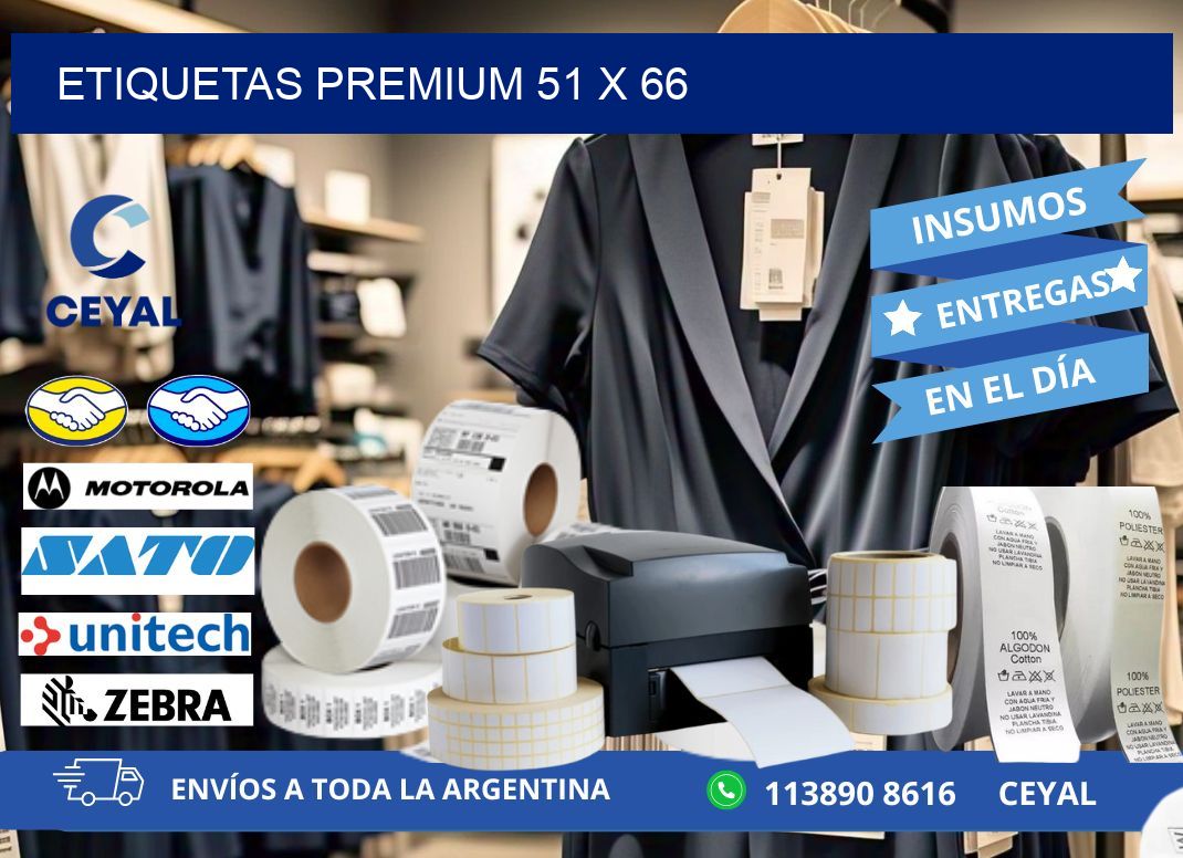 Etiquetas premium 51 x 66