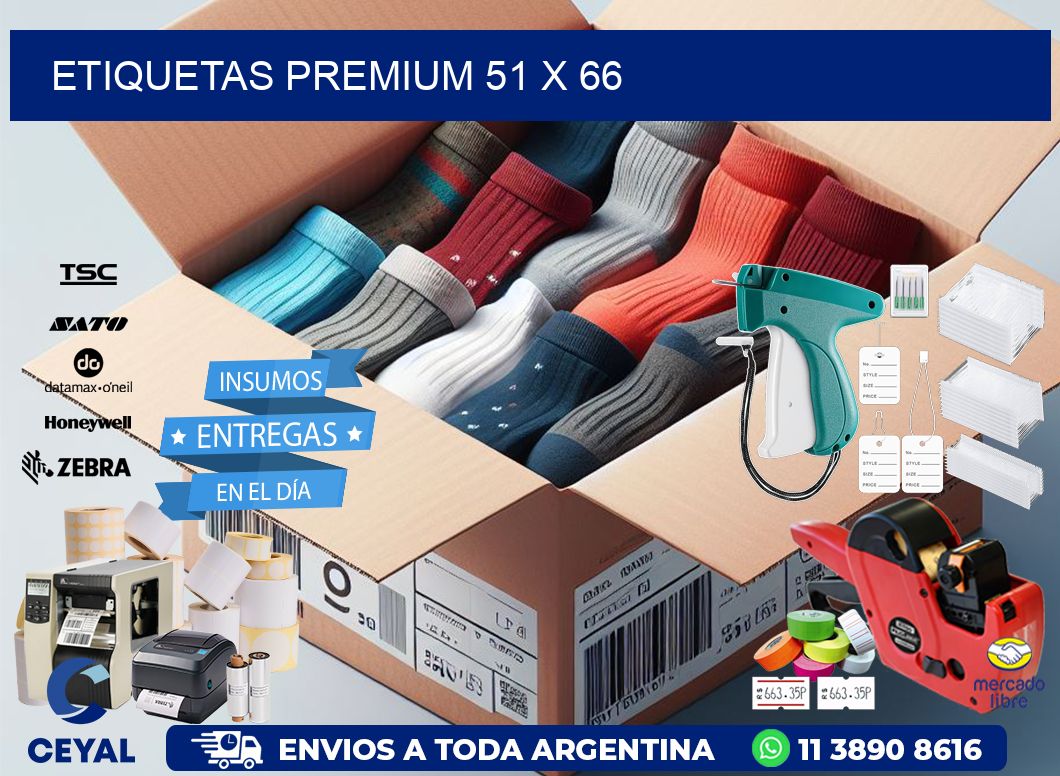 Etiquetas premium 51 x 66