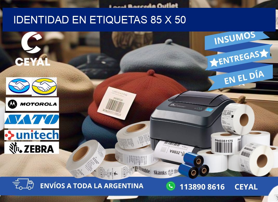 Identidad en etiquetas 85 x 50
