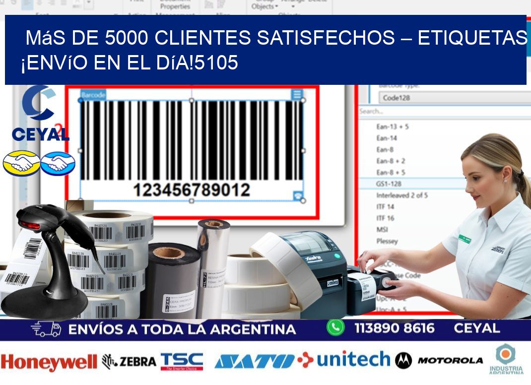 Más de 5000 Clientes Satisfechos – etiquetas ¡Envío en el Día!5105
