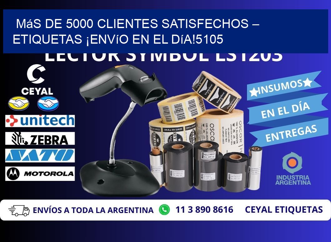 Más de 5000 Clientes Satisfechos – etiquetas ¡Envío en el Día!5105