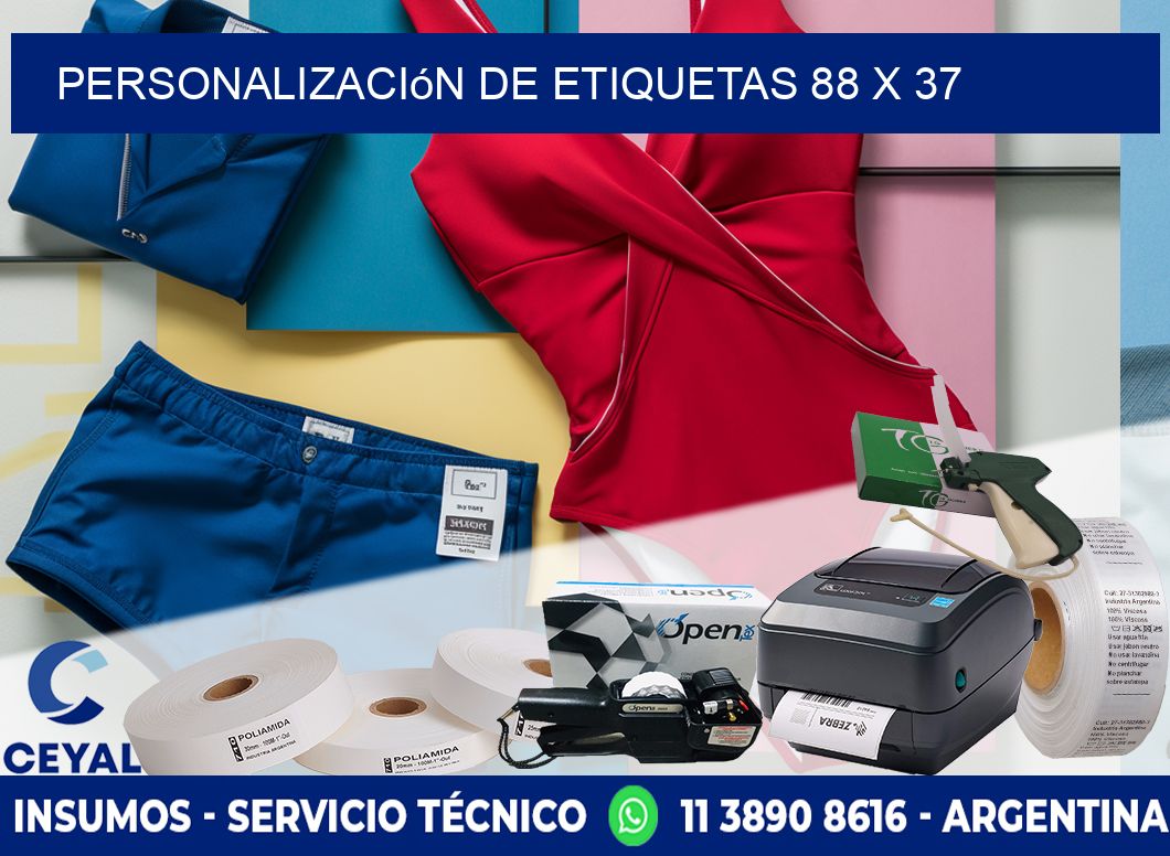 Personalización de etiquetas 88 x 37
