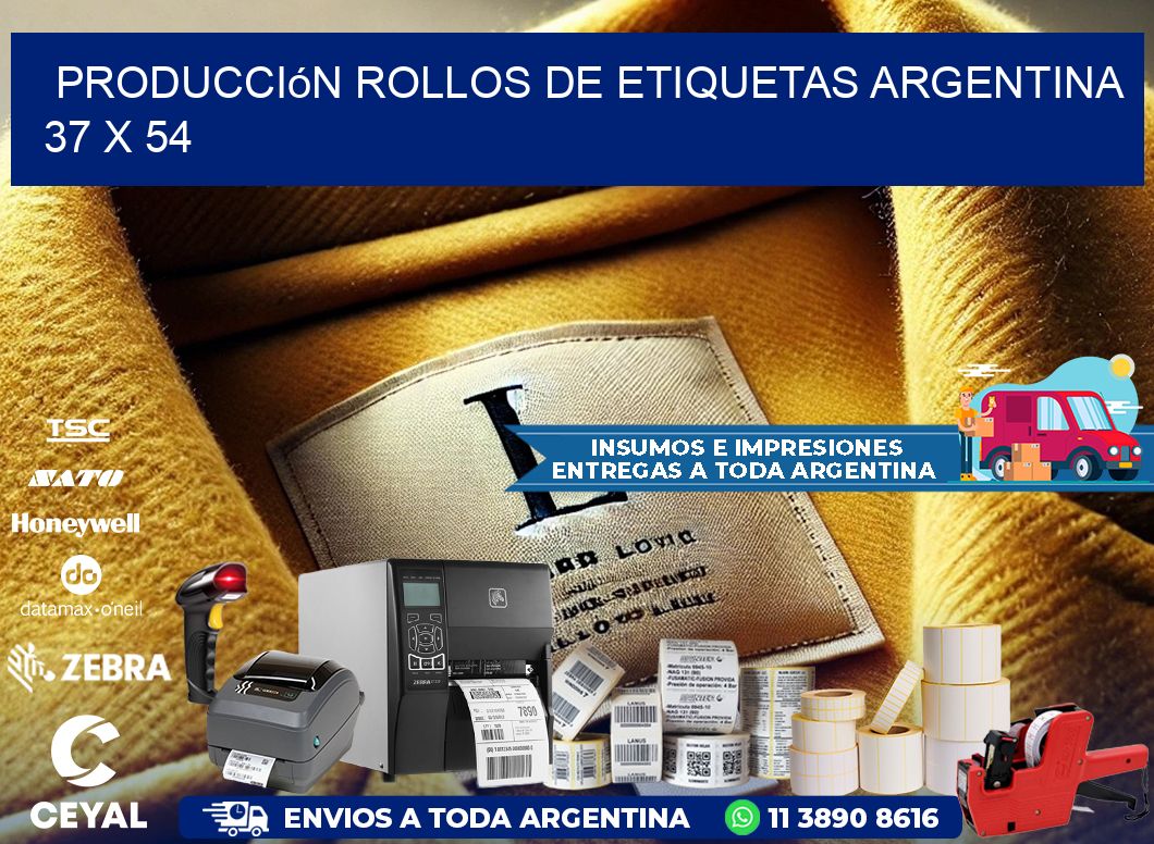 Producción ROLLOS DE ETIQUETAS ARGENTINA 37 x 54