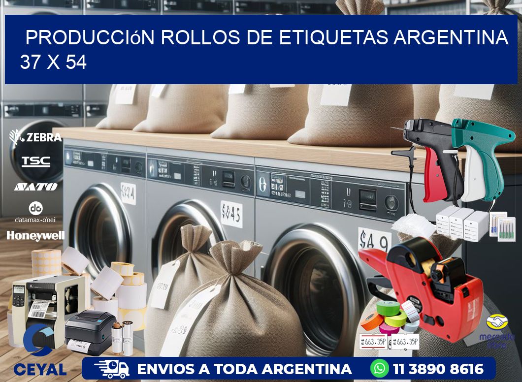 Producción ROLLOS DE ETIQUETAS ARGENTINA 37 x 54