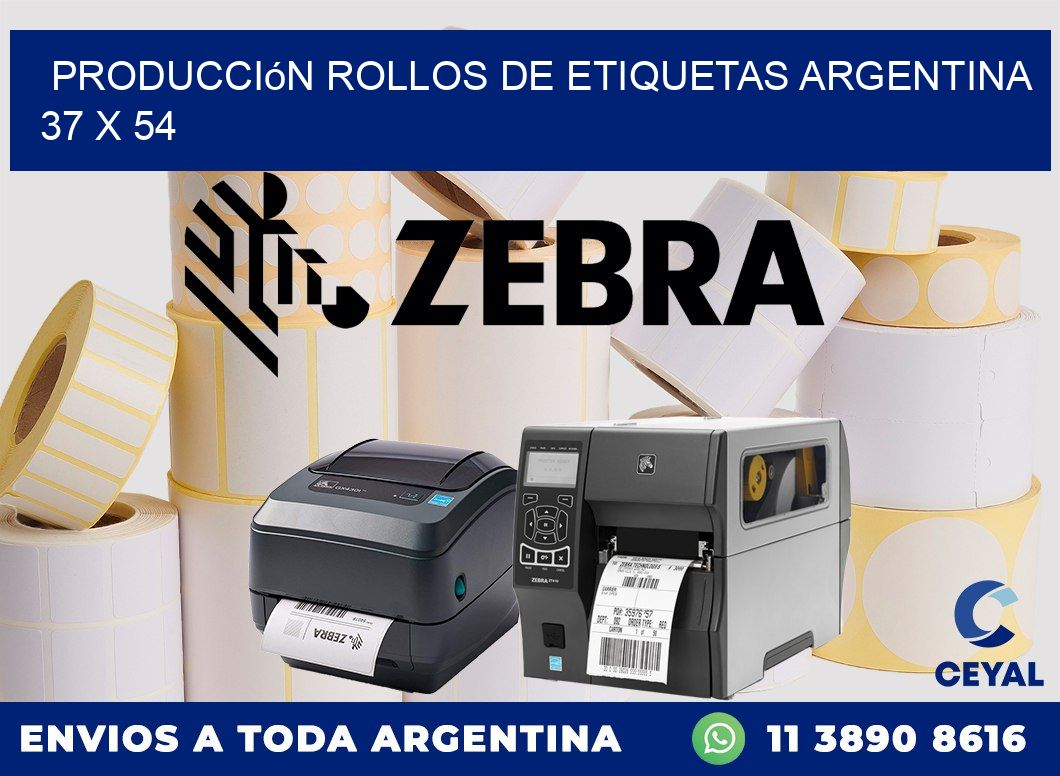 Producción ROLLOS DE ETIQUETAS ARGENTINA 37 x 54