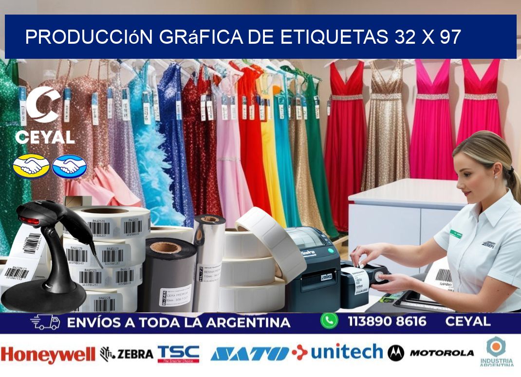 Producción gráfica de etiquetas 32 x 97