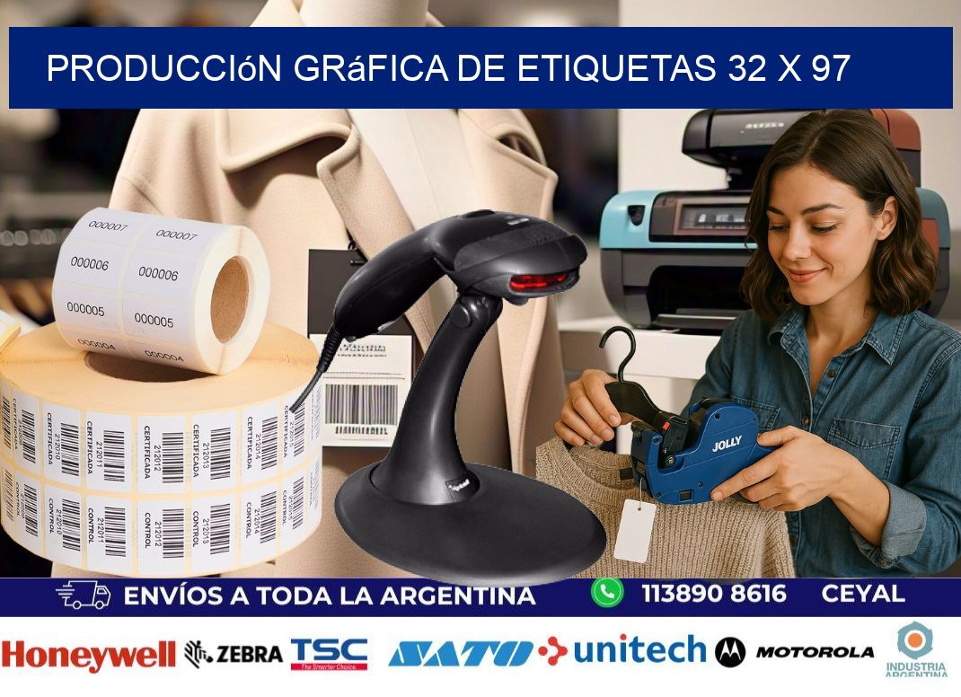 Producción gráfica de etiquetas 32 x 97