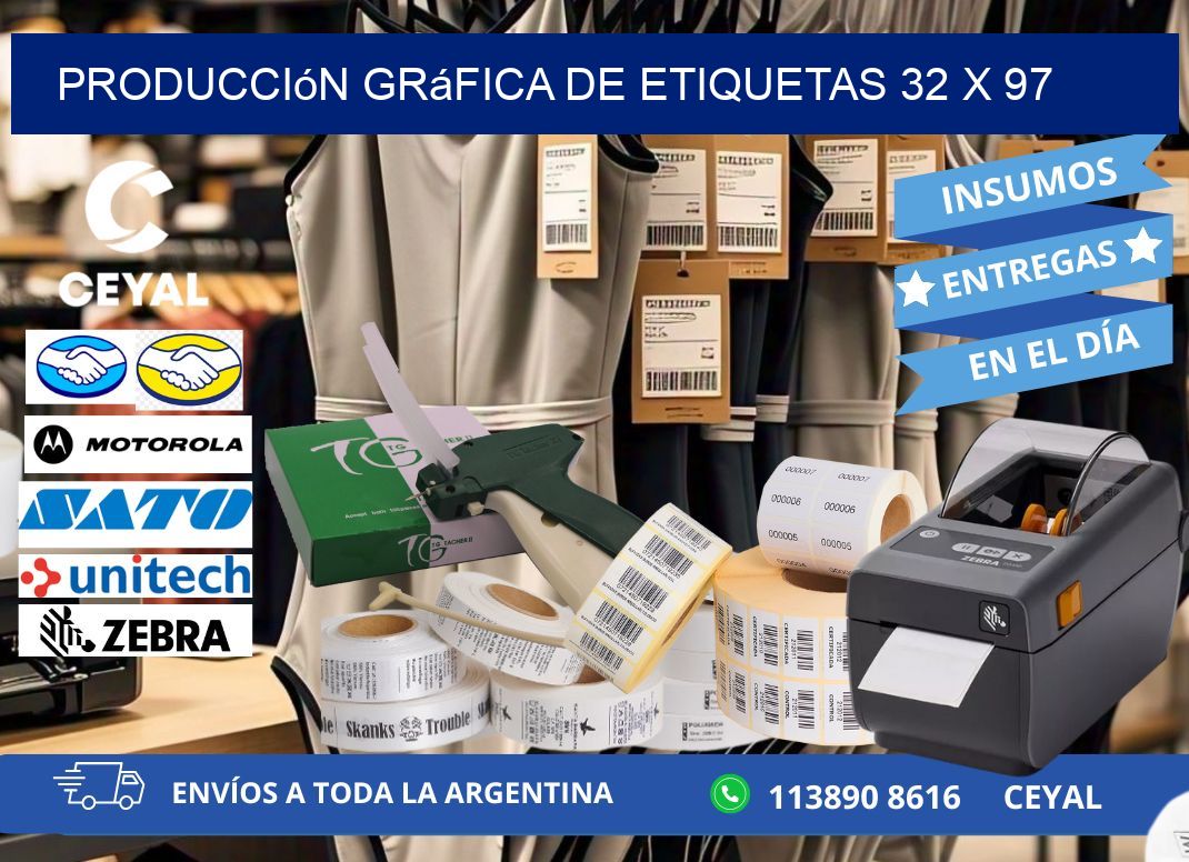 Producción gráfica de etiquetas 32 x 97