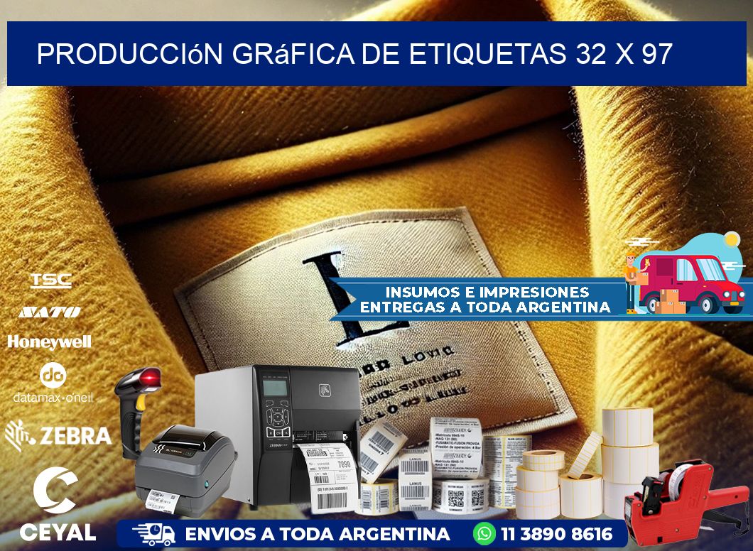 Producción gráfica de etiquetas 32 x 97