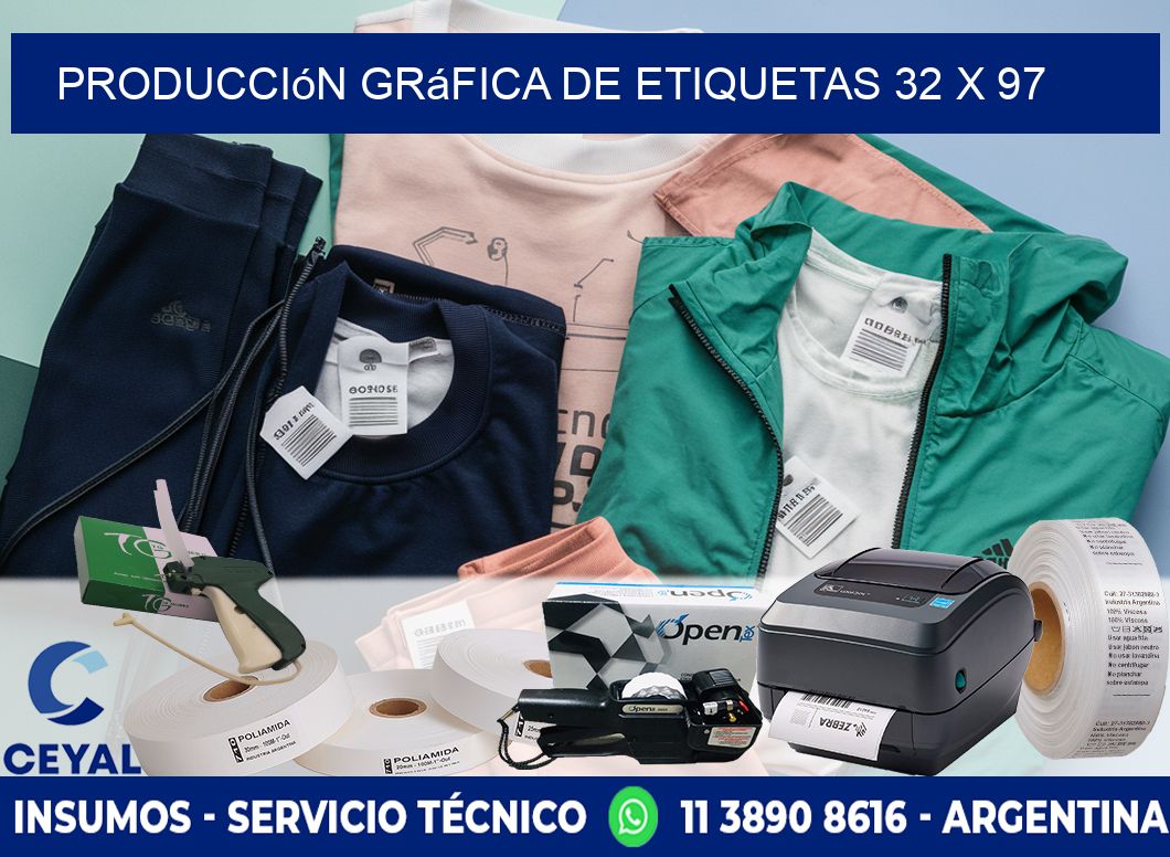 Producción gráfica de etiquetas 32 x 97