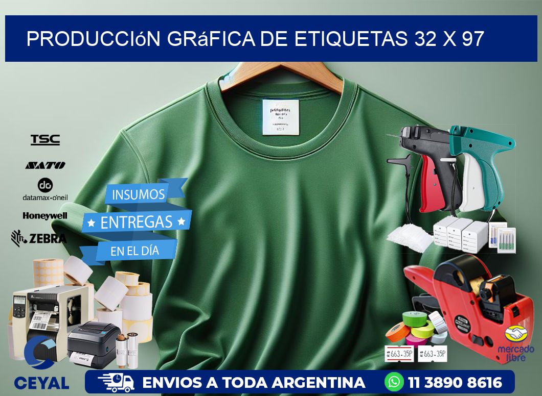 Producción gráfica de etiquetas 32 x 97