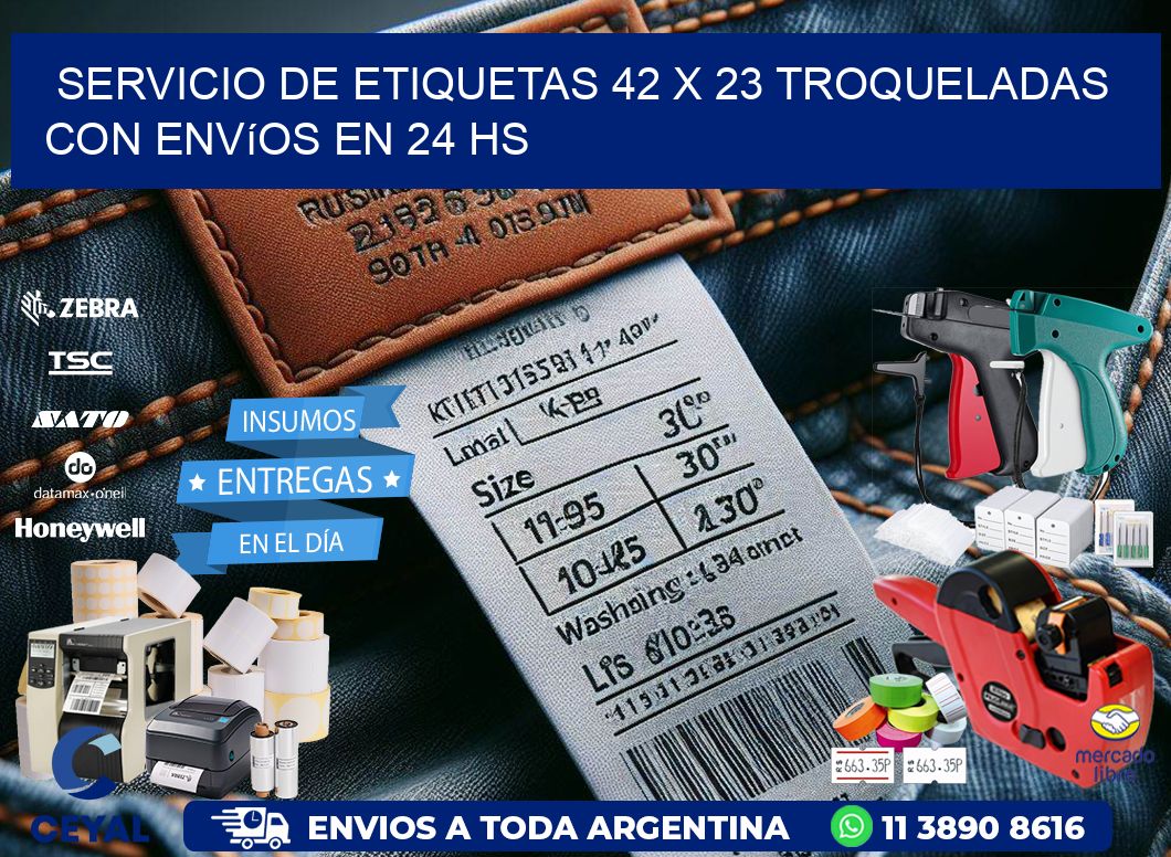 Servicio de etiquetas 42 x 23 troqueladas con envíos en 24 hs