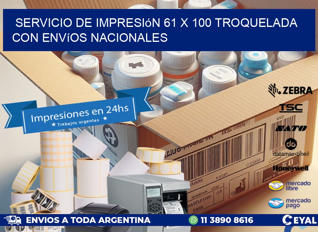 Servicio de impresión 61 x 100 troquelada con envíos nacionales