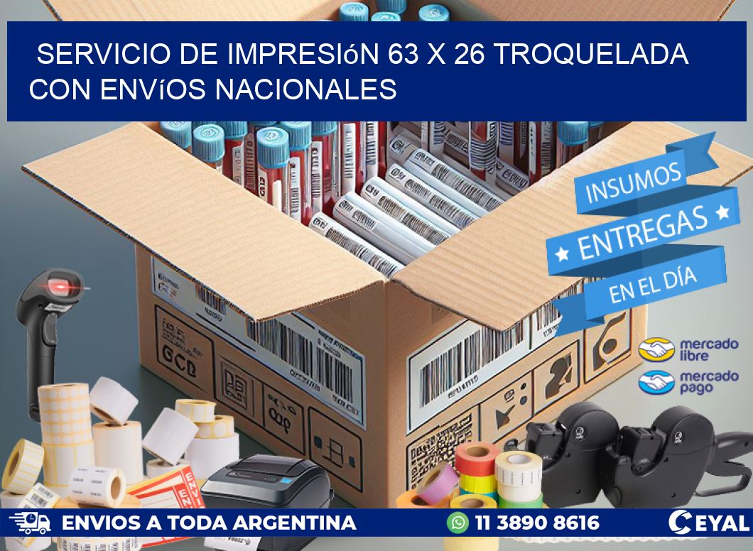 Servicio de impresión 63 x 26 troquelada con envíos nacionales