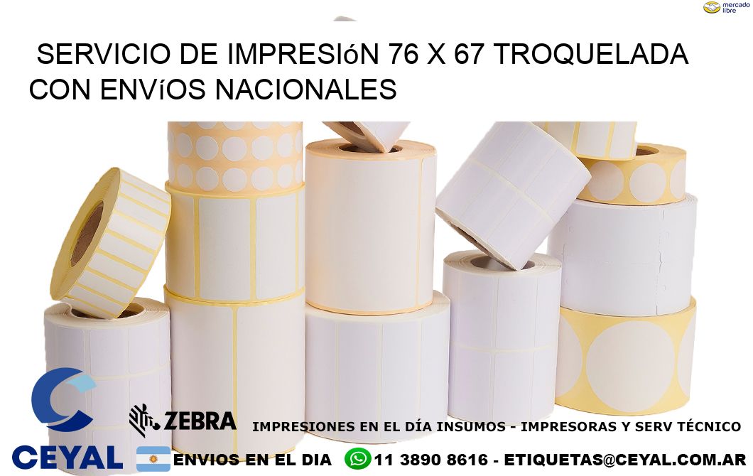 Servicio de impresión 76 x 67 troquelada con envíos nacionales