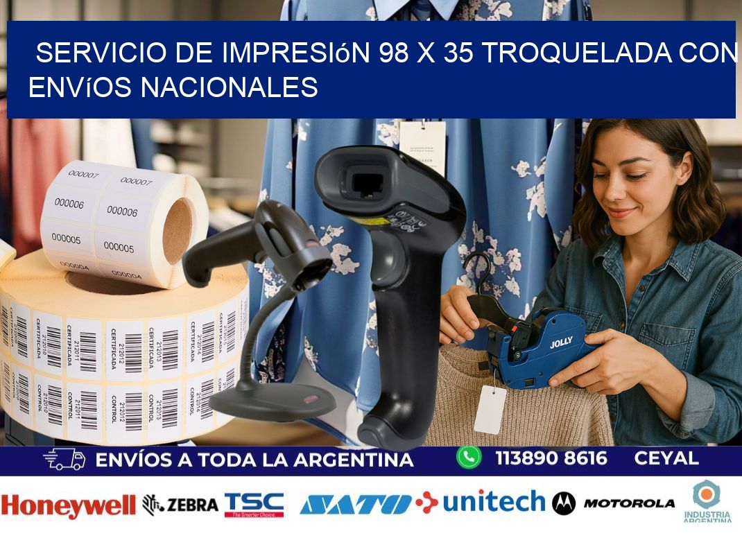 Servicio de impresión 98 x 35 troquelada con envíos nacionales