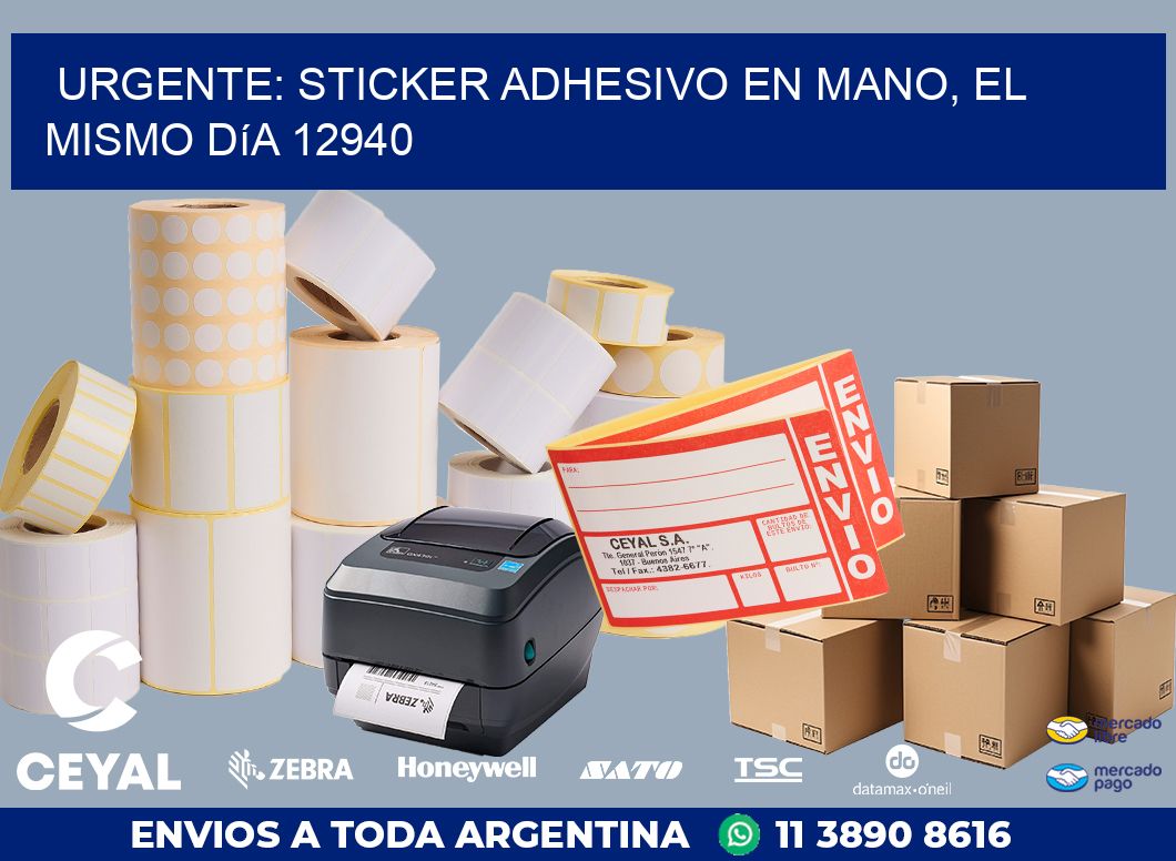 Urgente: Sticker adhesivo en Mano, el Mismo Día 12940