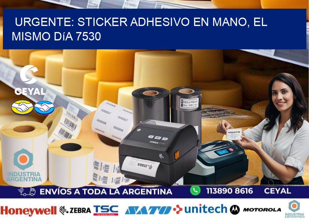 Urgente: Sticker adhesivo en Mano, el Mismo Día 7530
