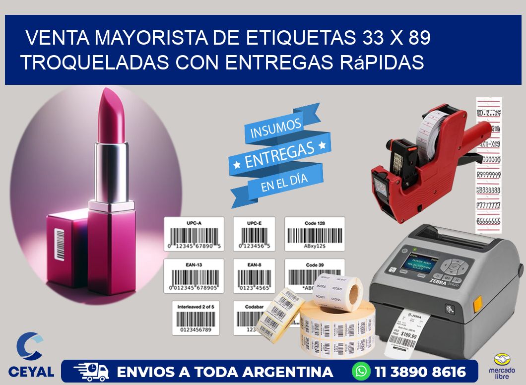 Venta mayorista de etiquetas 33 x 89 troqueladas con entregas rápidas
