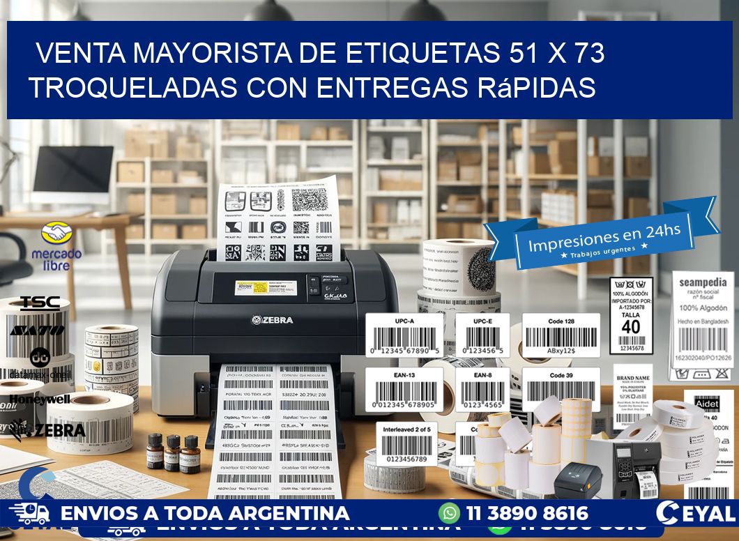 Venta mayorista de etiquetas 51 x 73 troqueladas con entregas rápidas