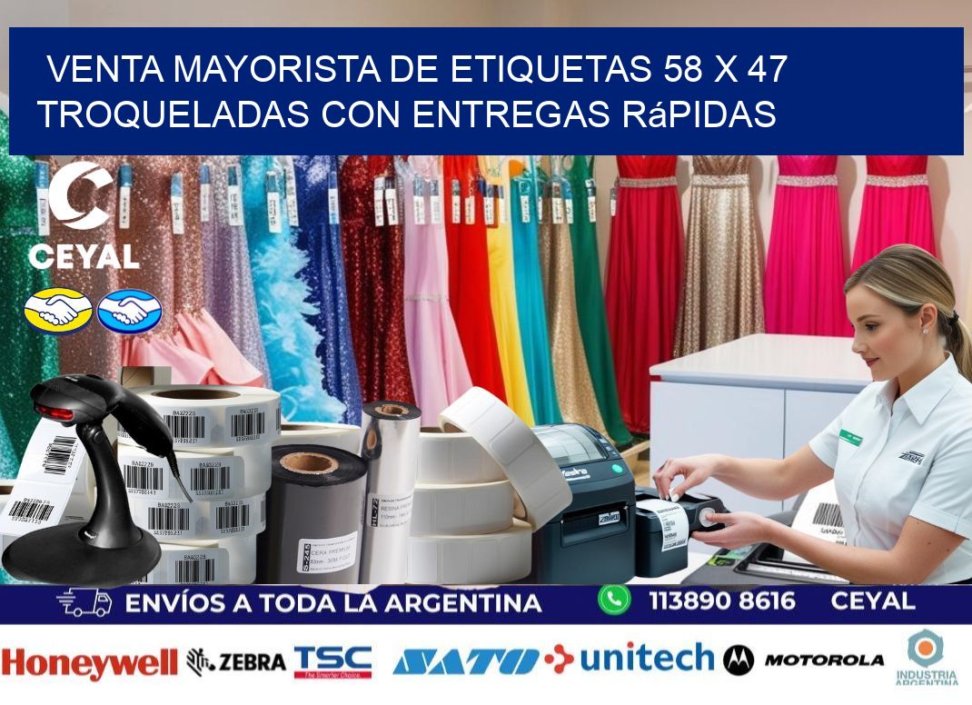 Venta mayorista de etiquetas 58 x 47 troqueladas con entregas rápidas