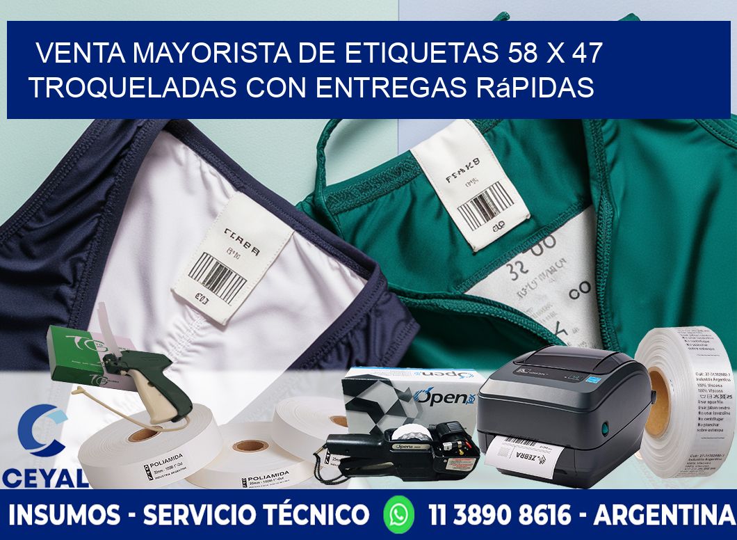 Venta mayorista de etiquetas 58 x 47 troqueladas con entregas rápidas