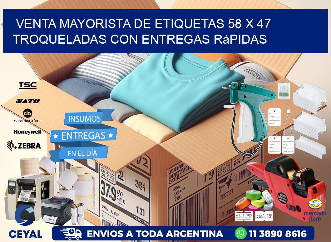 Venta mayorista de etiquetas 58 x 47 troqueladas con entregas rápidas