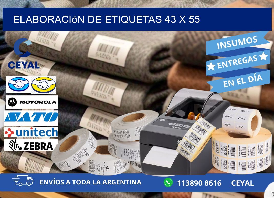 elaboración de etiquetas 43 x 55