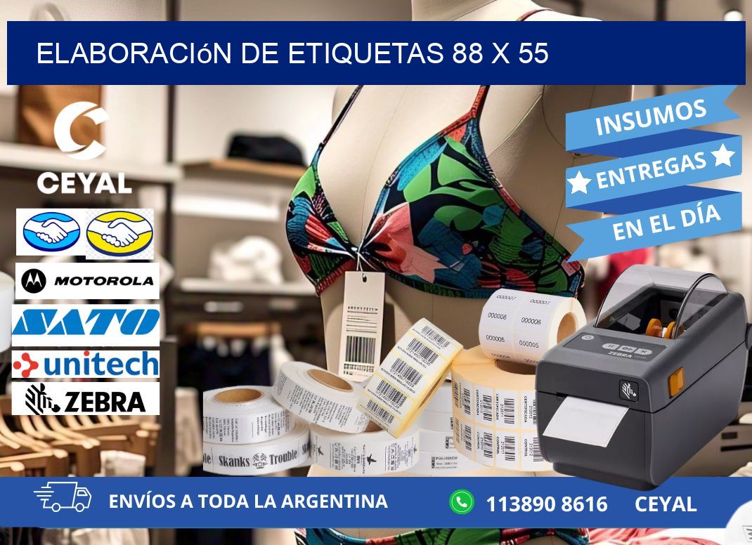 elaboración de etiquetas 88 x 55