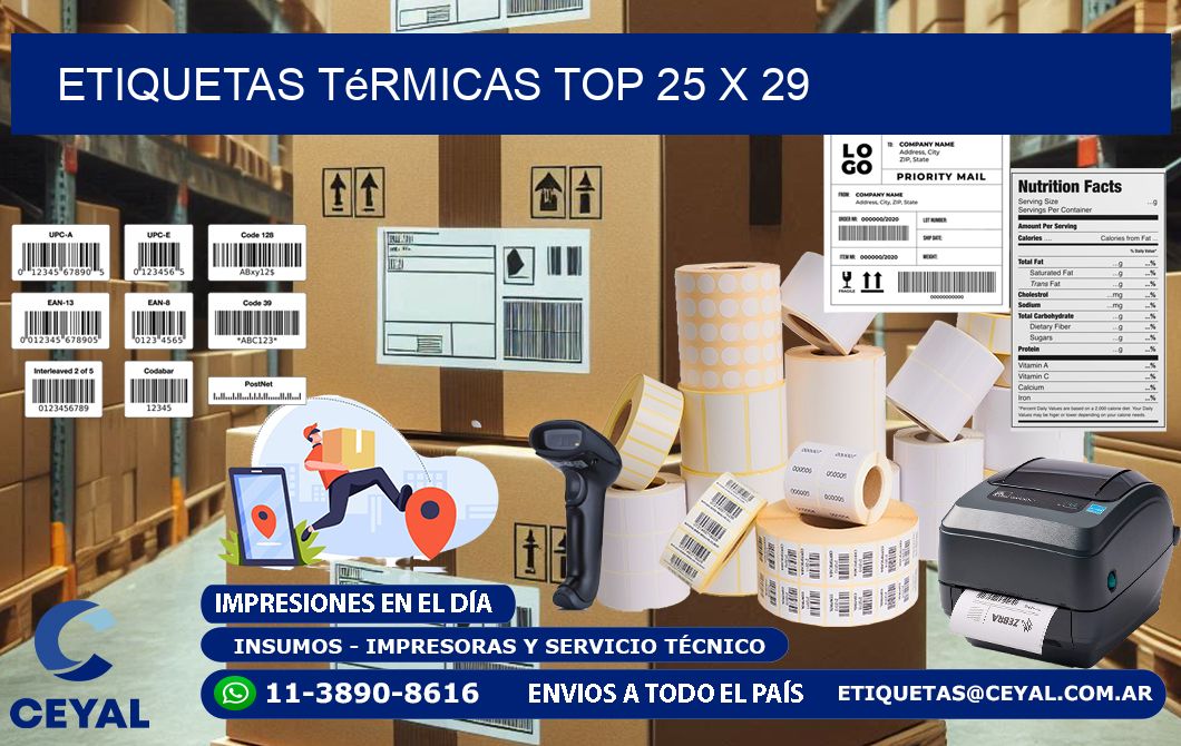 etiquetas Térmicas top 25 x 29