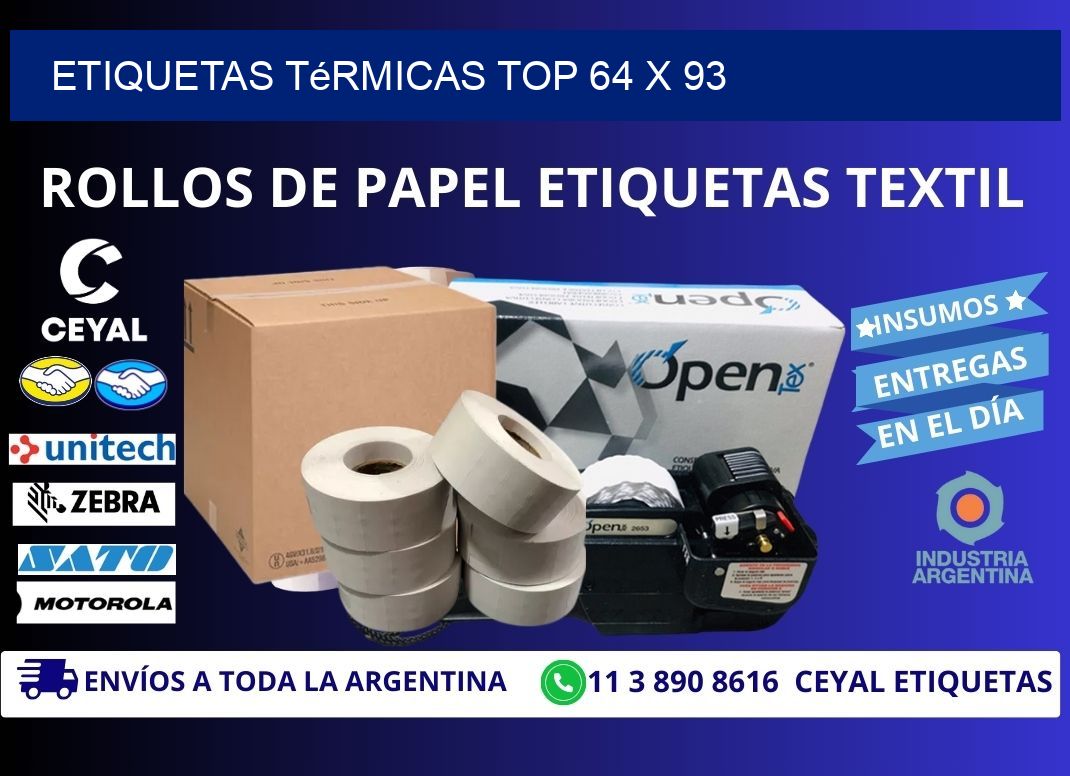 etiquetas Térmicas top 64 x 93