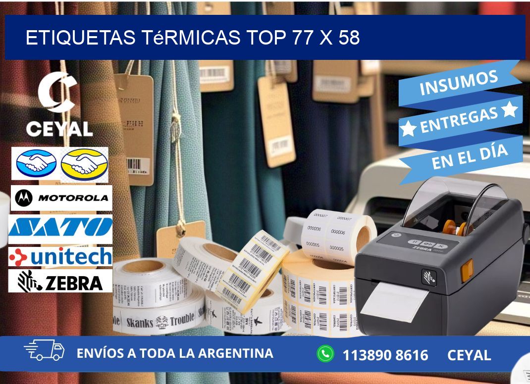 etiquetas Térmicas top 77 x 58
