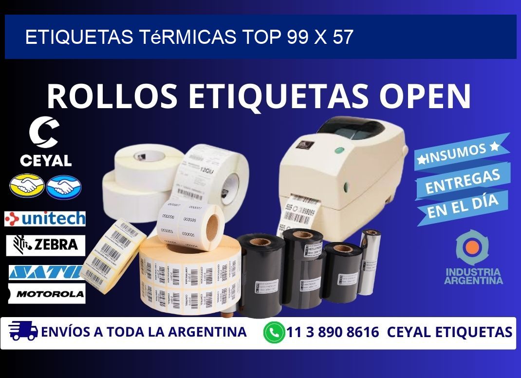 etiquetas Térmicas top 99 x 57