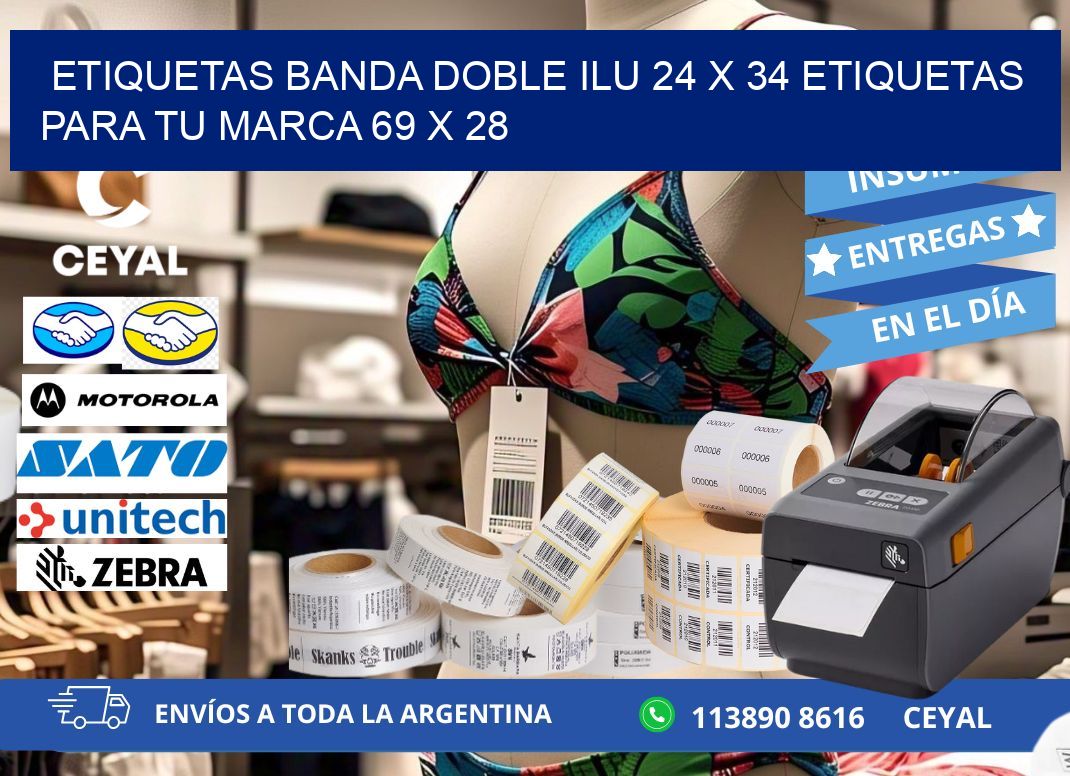 etiquetas banda doble ilu 24 x 34 etiquetas para tu marca 69 x 28