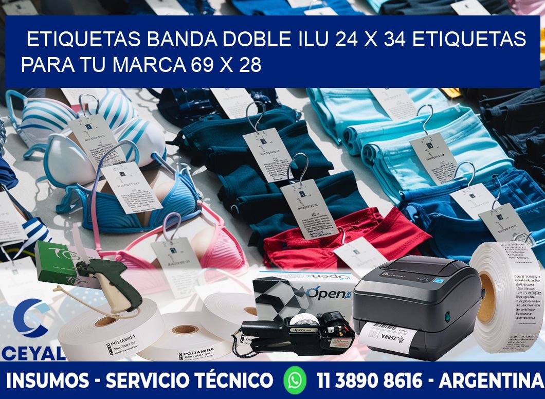 etiquetas banda doble ilu 24 x 34 etiquetas para tu marca 69 x 28