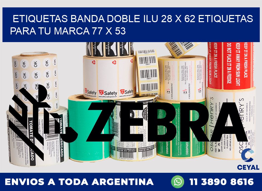 etiquetas banda doble ilu 28 x 62 etiquetas para tu marca 77 x 53