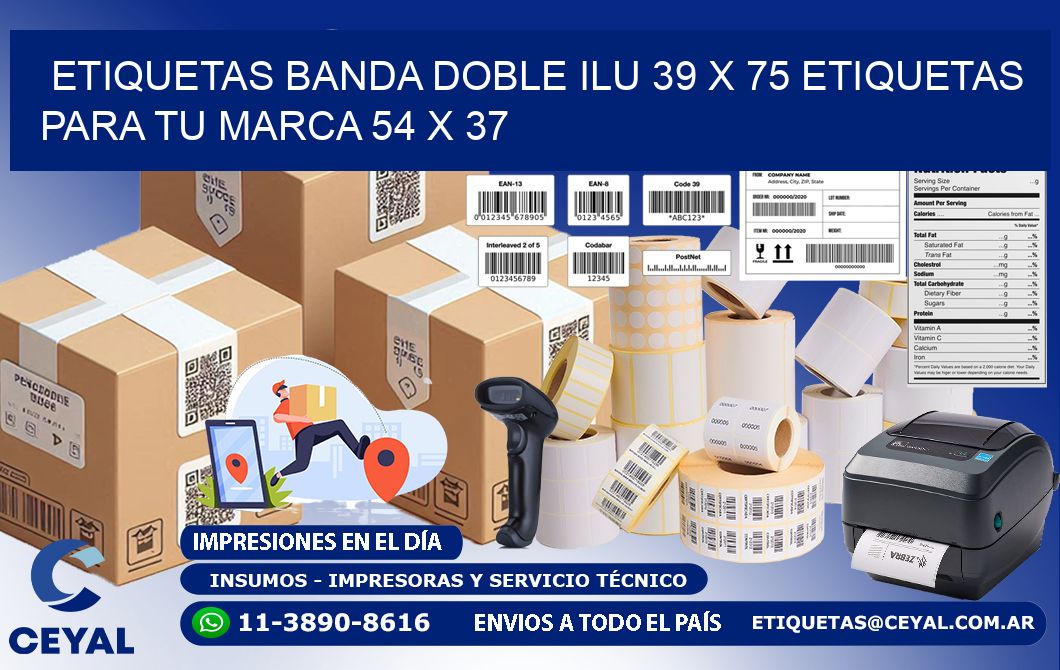 etiquetas banda doble ilu 39 x 75 etiquetas para tu marca 54 x 37
