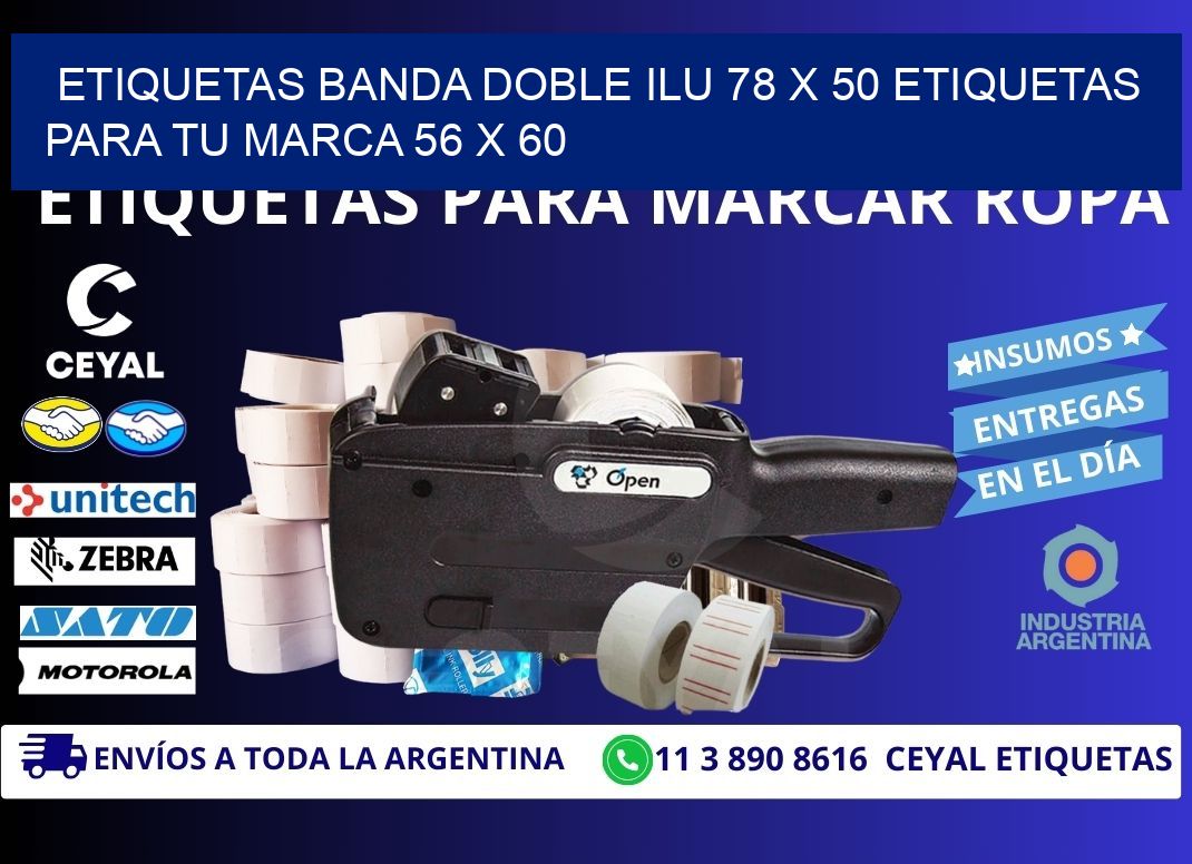 etiquetas banda doble ilu 78 x 50 etiquetas para tu marca 56 x 60