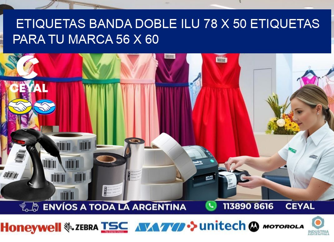 etiquetas banda doble ilu 78 x 50 etiquetas para tu marca 56 x 60