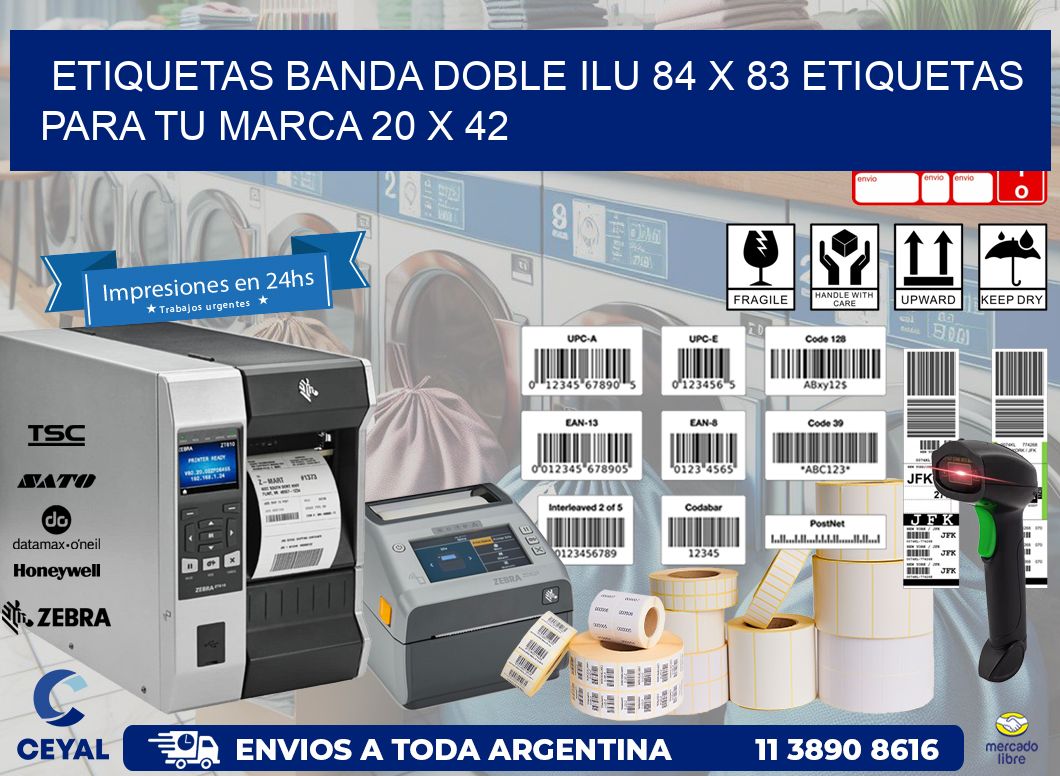 etiquetas banda doble ilu 84 x 83 etiquetas para tu marca 20 x 42
