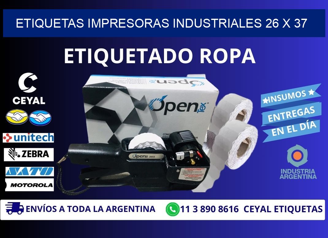 etiquetas impresoras industriales 26 x 37