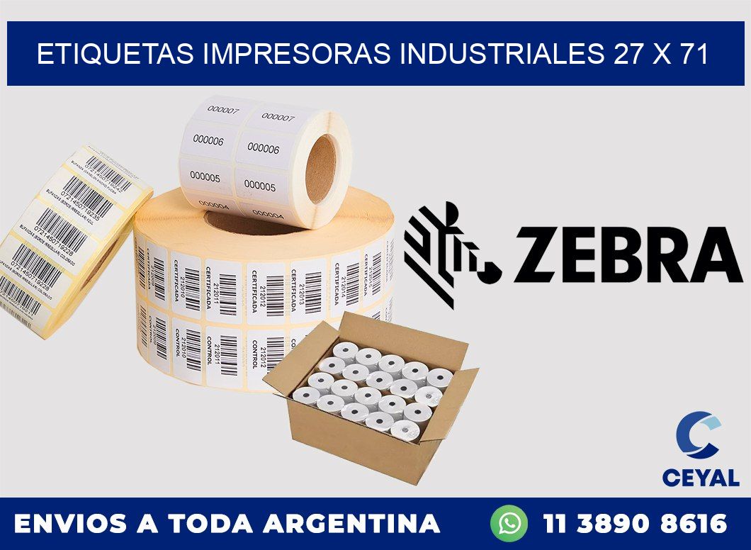 etiquetas impresoras industriales 27 x 71