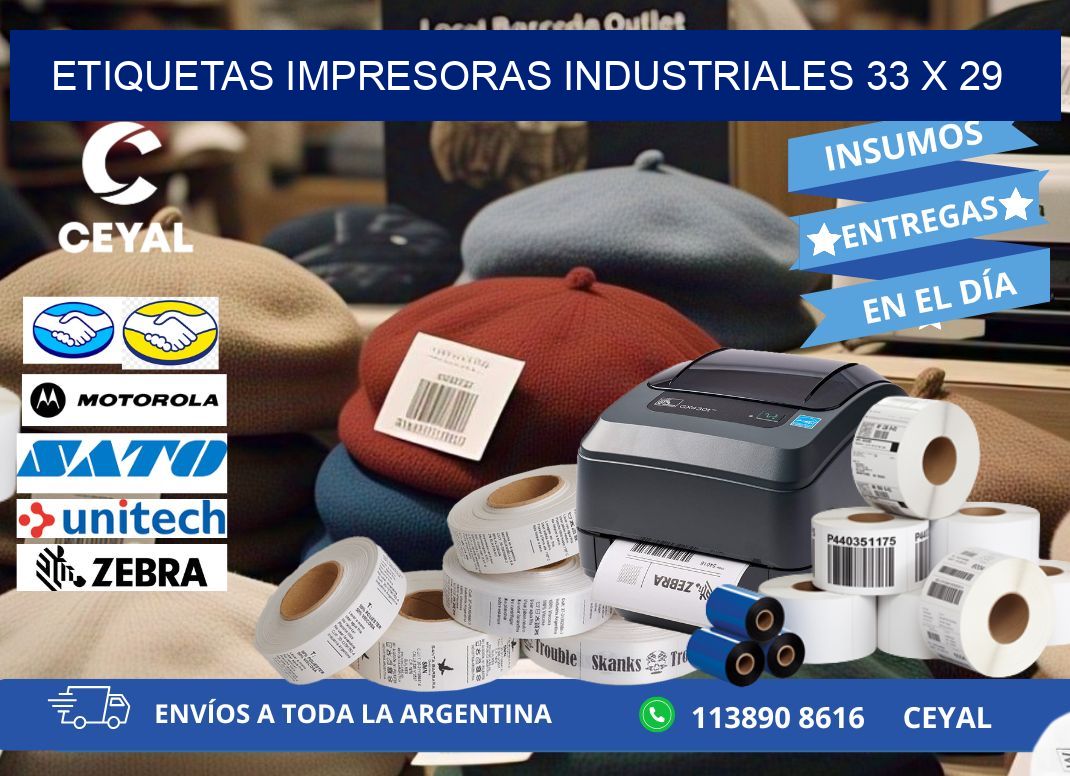 etiquetas impresoras industriales 33 x 29