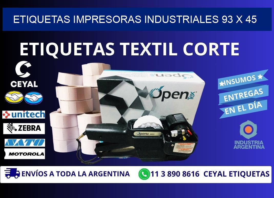 etiquetas impresoras industriales 93 x 45