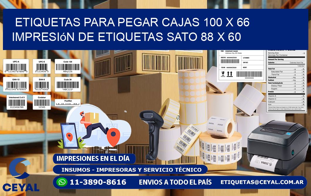 etiquetas para pegar cajas 100 x 66 impresión de etiquetas sato 88 x 60