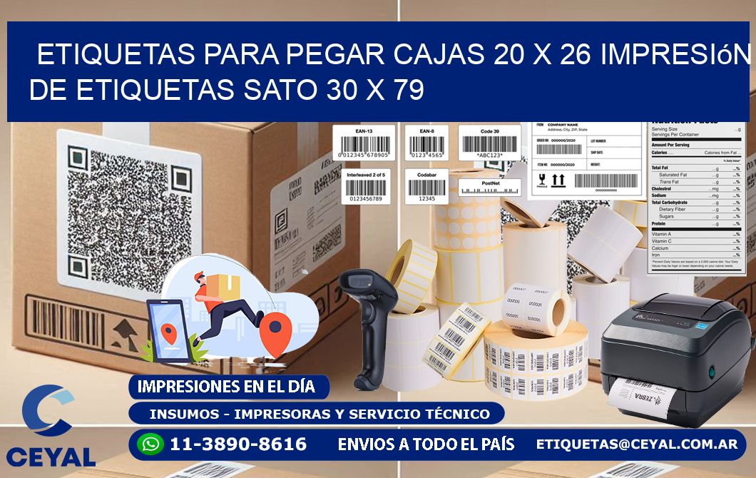etiquetas para pegar cajas 20 x 26 impresión de etiquetas sato 30 x 79
