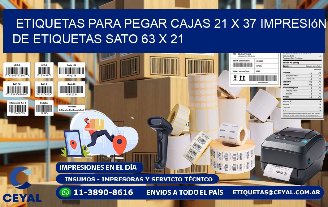 etiquetas para pegar cajas 21 x 37 impresión de etiquetas sato 63 x 21