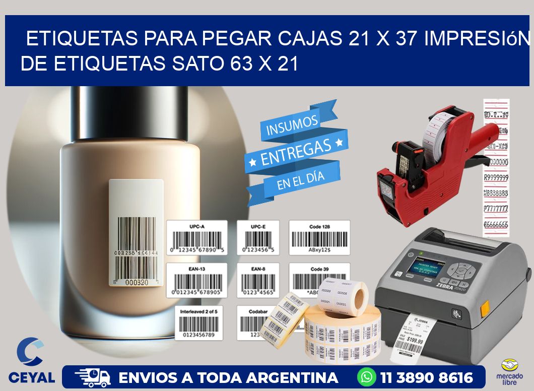 etiquetas para pegar cajas 21 x 37 impresión de etiquetas sato 63 x 21